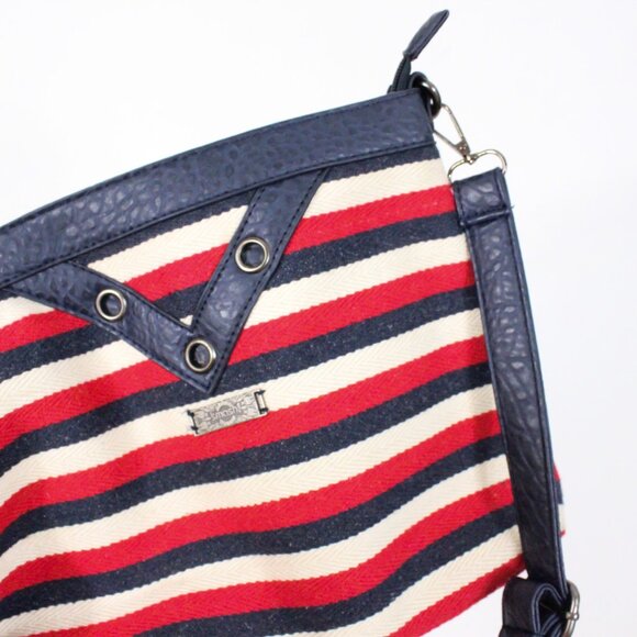 *Smash! Red Navy and Tan Striped Bag - Picture 2 of 4